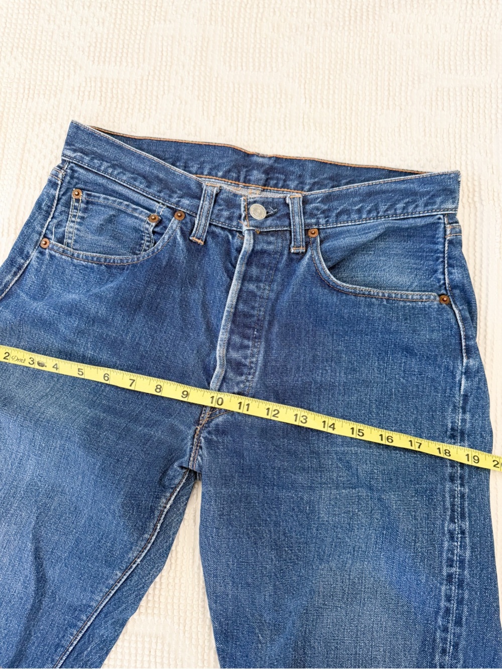 VINTAGE Levis straight Leg Selvedge Jeans Red Tab #6 Code USA Made - Picture 14 of 16